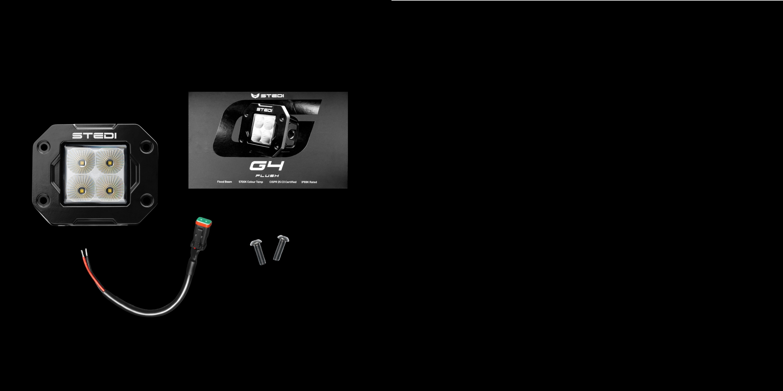 STEDI G4 Black Flush arbetsbelysning